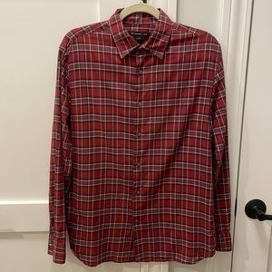 John Varvatos Red Plaid Button Down Shirt Size Small